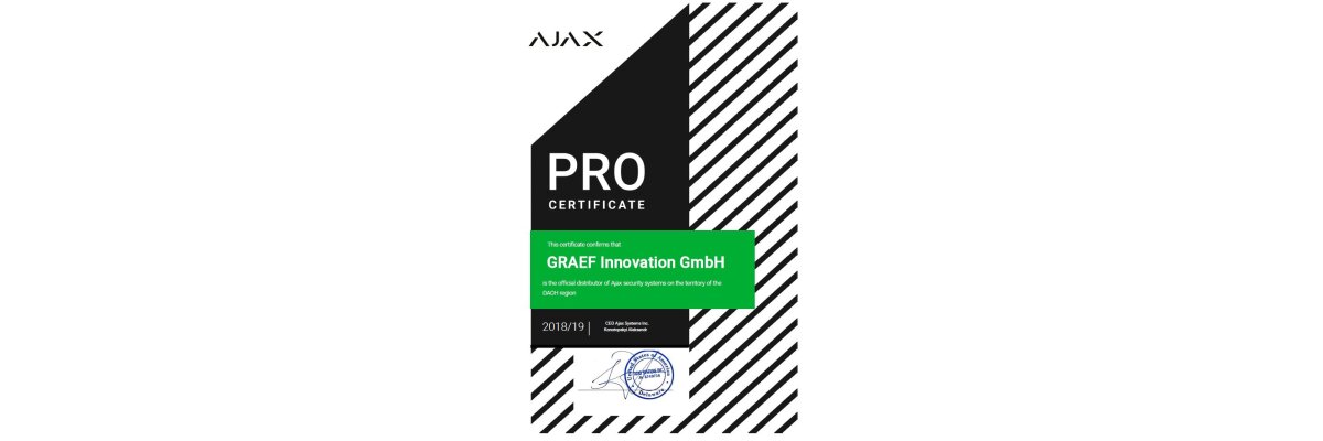 Offizieller Distributor für AJAX Systems im Gebiet D-A-CH - Offizieller Distributor für AJAX Systems im Gebiet D-A-CH