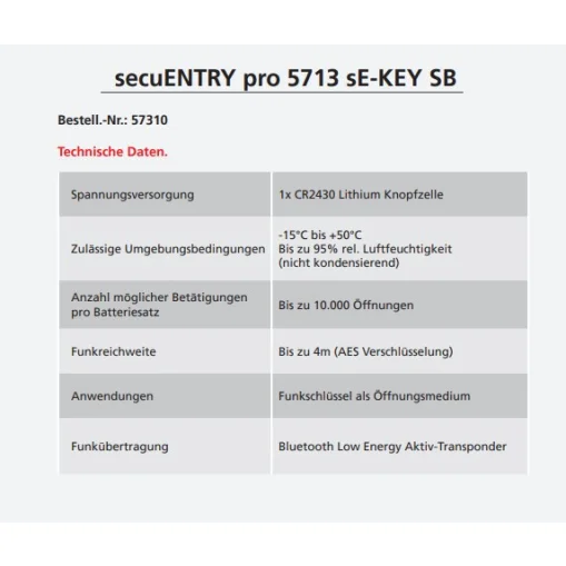 Burg Wächter secuENTRY 5713 sE-Key