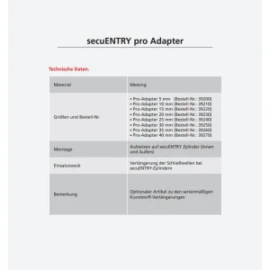 Burg Wächter secuENTRY pro Adapter 5mm