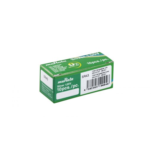 Murata 301/386 SR43 Silberoxid-Knopfzelle | 10-er Box