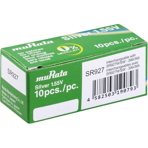 Murata 395/399 SR927 Silberoxid Batterie | 10er-Box