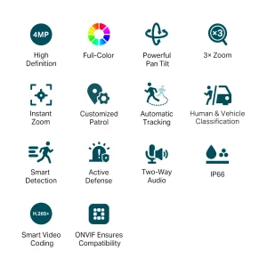 VIGI 4MP Outdoor Full-Color Dual-Lens Varifocal Pan Tilt...