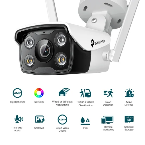 VIGI 4MP Outdoor Full-Color Wi-Fi Bullet Network Camera