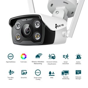 VIGI 4MP Outdoor Full-Color Wi-Fi Bullet Network Camera